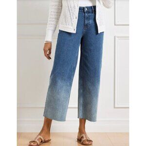 TALBOTS wide leg crop jeans in hoffman wash size 8P petite